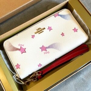 Coach White and Pink Star Wallet
